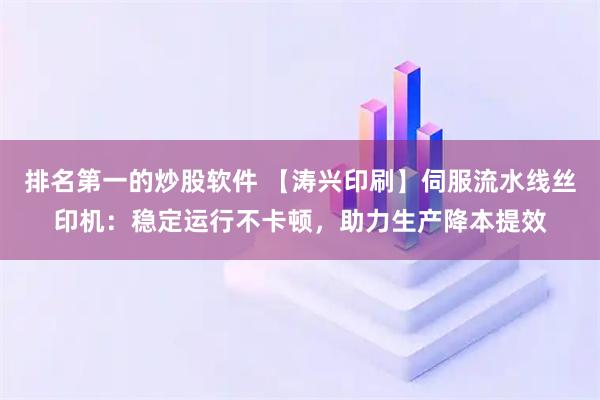 排名第一的炒股软件 【涛兴印刷】伺服流水线丝印机：稳定运行不卡顿，助力生产降本提效